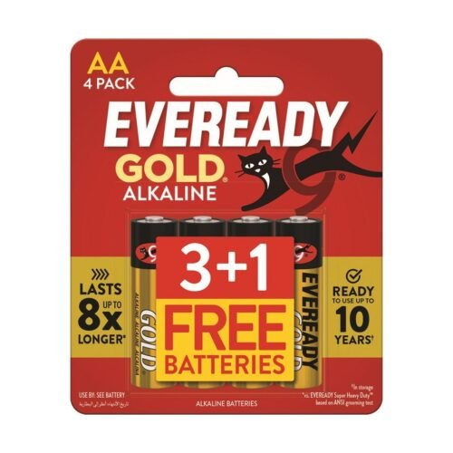 EVEREADY Gold Alkaline AA Batteries 4 Pack