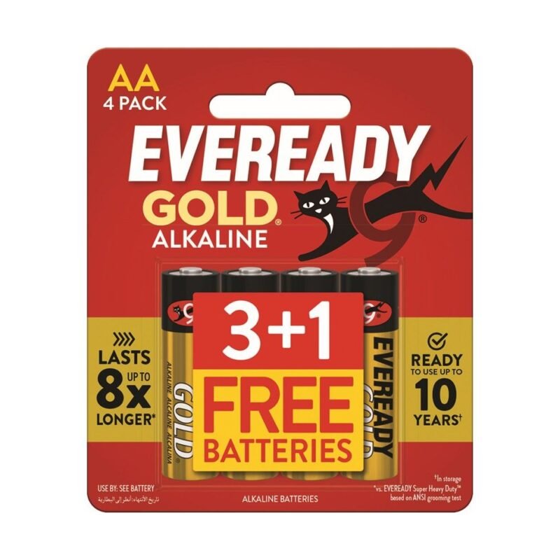 EVEREADY Gold Alkaline AA Batteries 4 Pack