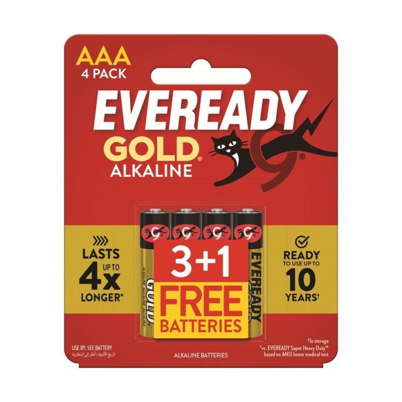 EVEREADY Gold Alkaline AAA Batteries 4 Pack