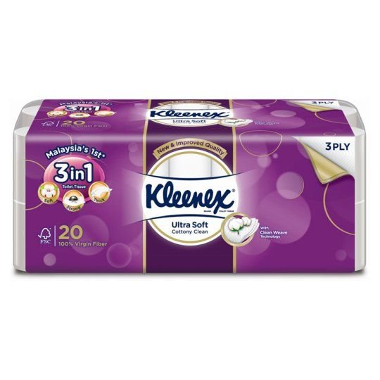 Kleenex Ultra Soft Regular 3 Ply Toilet Tissue 20 Rolls x 200 Sheets