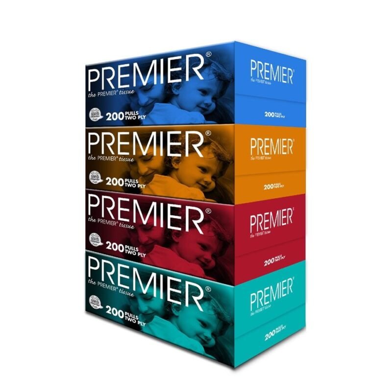 PREMIER Facial Tissues 2-Ply 4 Boxes x 200 Pulls