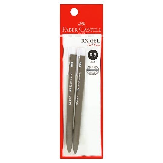 FABER CASTELL RX Gel Pen 0.5 Mm Black 2 Pack
