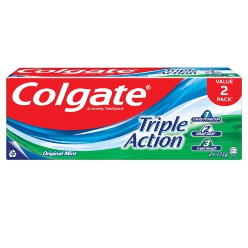 Colgate Triple Action Original Mint Anticavity Toothpaste 175 g x 2