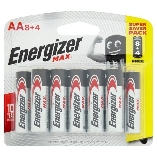 Energizer Max AA Batteries 8+4 Pack