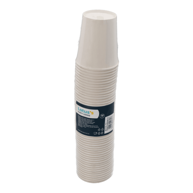 LOTUSS 7 Oz White Paper Cup x 50