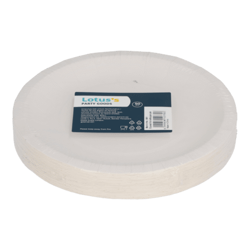 LOTUSS 7Inch White Paper Plates x 50