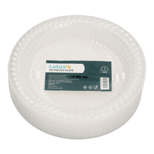 LOTUSS 7 Inch Plastic Plates x 50