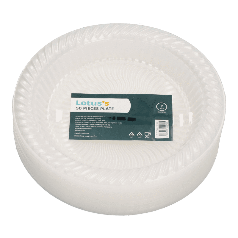 LOTUSS 7 Inch Plastic Plates x 50