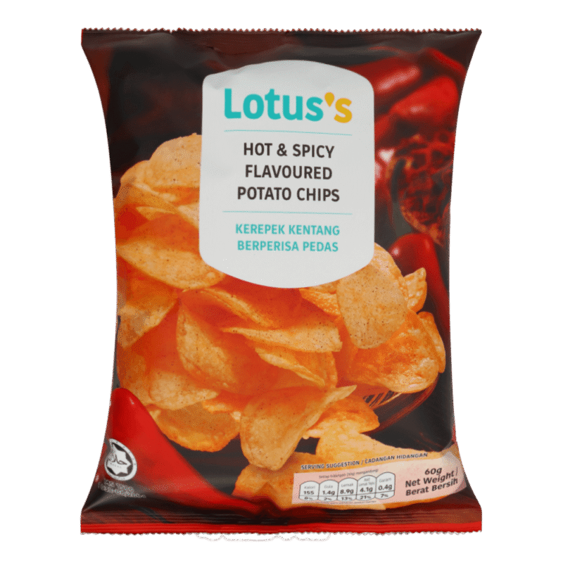 LOTUSS Hot & Spicy Flavoured Potato Chips 60 g