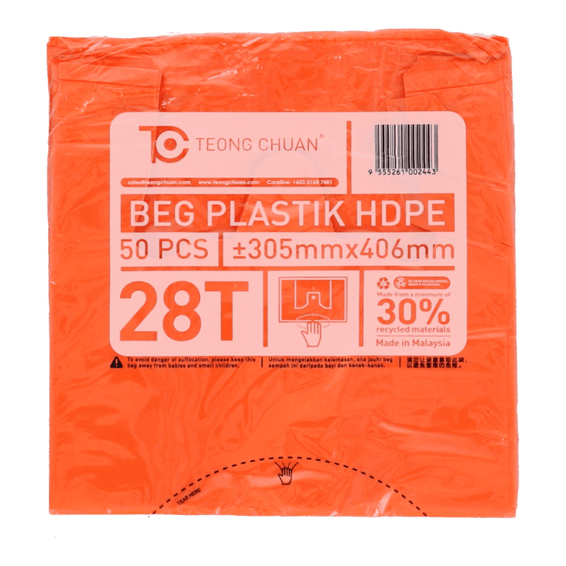 Teong Chuan Beg Plastik Hdpe 50 Pieces ±305mmx406mm