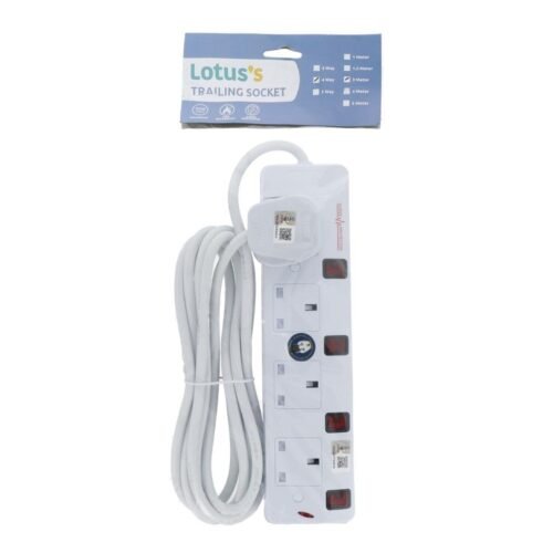 LOTUSS Trailing Socket 4-Way 3-Meter with Surge Protection