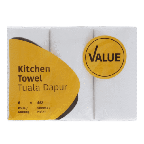 VALUE Kitchen Towel 6 Rolls x 60 Sheets