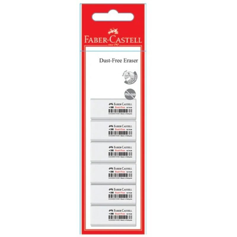 FABER CASTELL Dust-Free Imprint Eraser x 6