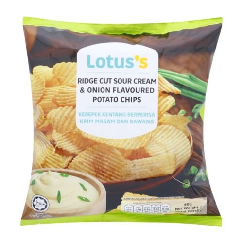 LOTUSS Potato Chips Ridge Cut Sour Cream & Onion 60 g