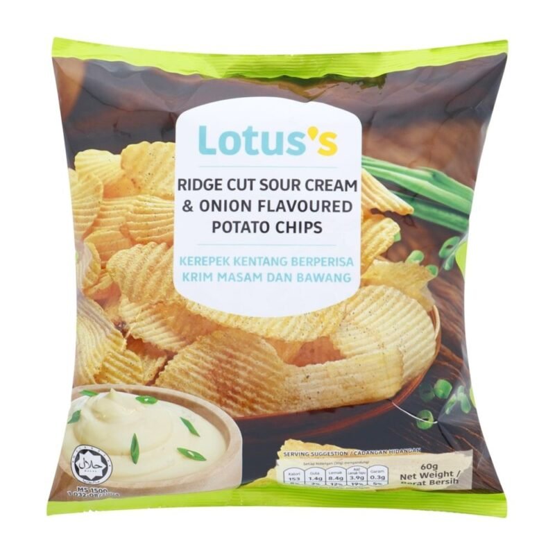 LOTUSS Potato Chips Ridge Cut Sour Cream & Onion 60 g