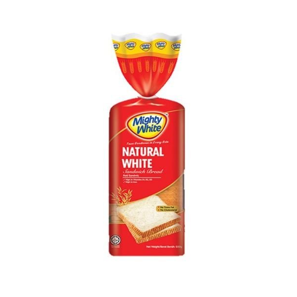 MIGHTY WHITE Natural White Sandwich Bread 550 g