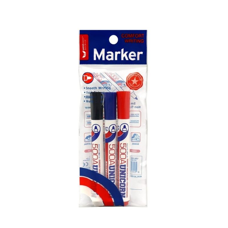 UNICORN Whiteboard Marker Asst 3s Um500a