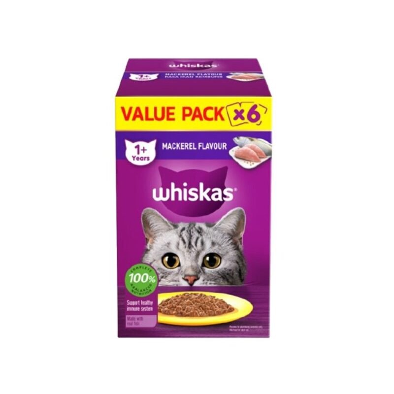 WHISKAS Value Pack Mackerel 6 x 80 g
