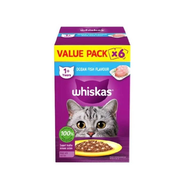 WHISKAS Value Pack Ocean Fish 6 x 80 g