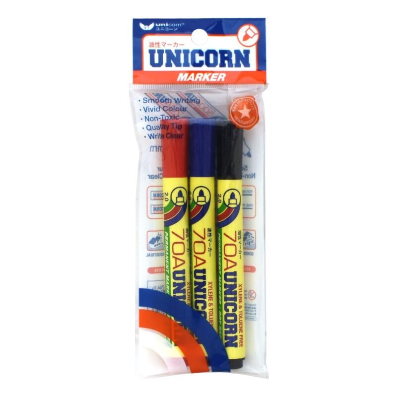 UNICORN Permanent Marker Asst 3S UM-70A