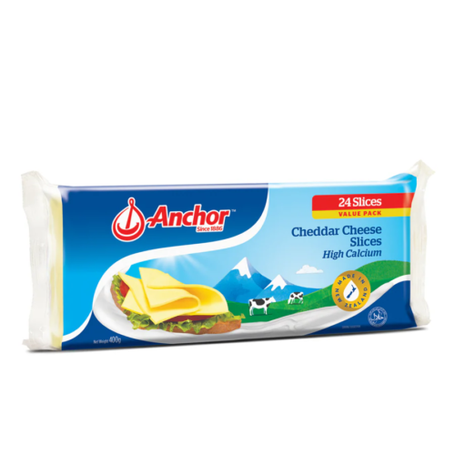 ANCHOR Cheddar Cheese Slices 400 g x 24